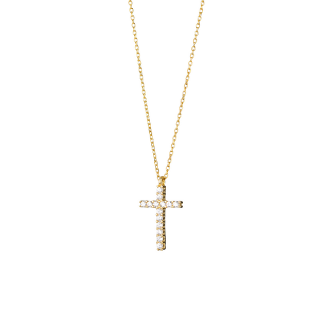 Faith & Elegance: 925 Silver Cross Pendant Necklace with Zircon