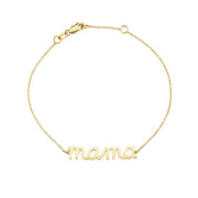 925 Sterling Silver Mama Bracelet, Gold Plated Charm Bracelet for Women, Mother's Day Jewelry