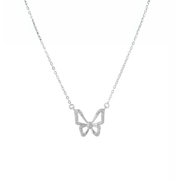 Butterfly Bliss: 925 Sterling Silver Butterfly Necklace