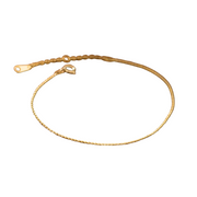 Sterling Silver Small Round Bead Bracelet, Gold-Plated Thin Chain