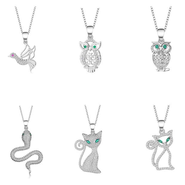 925 Sterling Silver Animal Pendant Necklace for Women