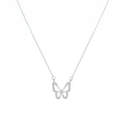 925 Sterling Silver Butterfly Necklace – 18K Gold Plated Chain for Women