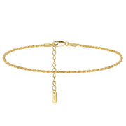 925 Sterling Silver Dainty Simple Anklet for Women, Gold Plated Decorative Chain