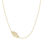 Sterling Silver Hamsa Hand Necklace – Light Luxury Gold-Plated