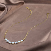 925 Sterling Silver Natural Freshwater Pearl Necklace