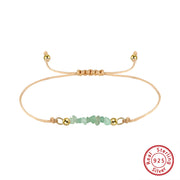 Sterling Silver Natural Gemstones Thread String Bracelet