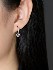 925 Sterling Silver Heart Hoop Earrings