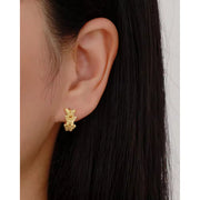 18K Gold Plated 925 Silver Butterfly Hoop Earrings – Elegant & Adjustable