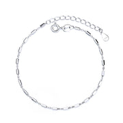 Minimalist Jewelry 925 Sterling Silver Square Chain Bracelet