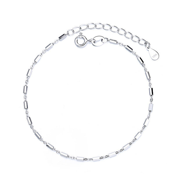 Minimalist Jewelry 925 Sterling Silver Square Chain Bracelet