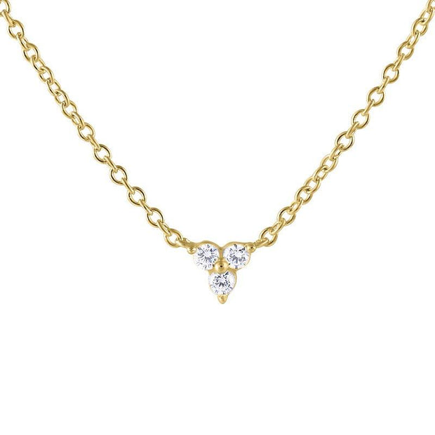 elicate Sparkle: 925 Sterling Silver Mini CZ Stone Necklace