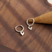 925 Sterling Silver Heart Hoop Earrings