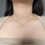 925 Sterling Silver Butterfly Necklace with Gold Plated Chain for Women