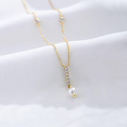 Pearl Radiance: 925 Silver Single Pearl Necklace