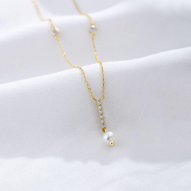 Pearl Radiance: 925 Silver Single Pearl Necklace