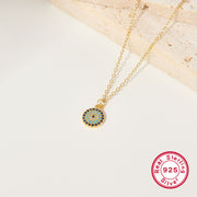 925 Silver Retro Jewelry Sterling Silver Evil Eye Zircon Pendant Necklace Gold Plated Chain