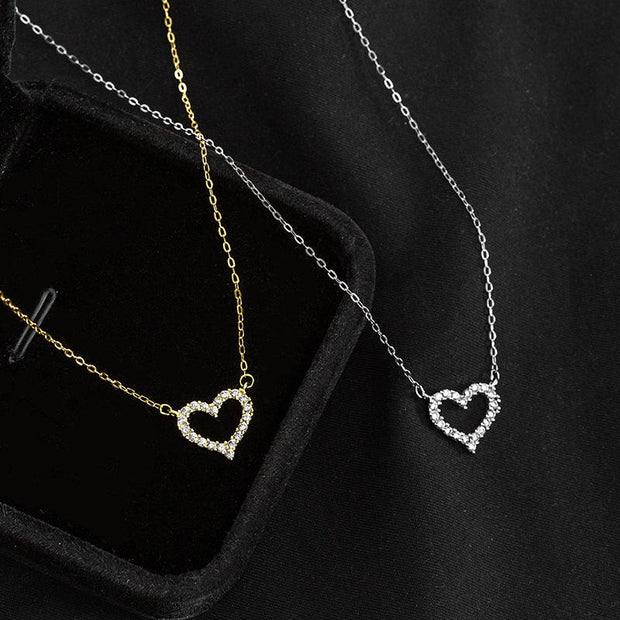 Heartfelt Elegance: 925 Sterling Silver Heart Pendant Necklace