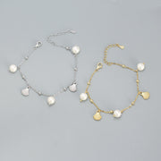 Sterling Silver Pearl and Shell Bracelet