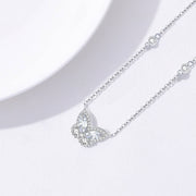 925 Silver Butterfly Necklace for Women – 18K Gold Plated Chain