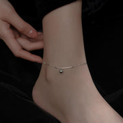 925 Sterling Silver Round Bead Anklet