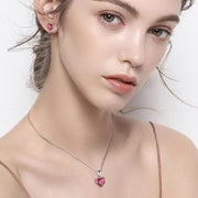 Forever Love: 925 Sterling Silver Heart Birthstone Pendant Necklace