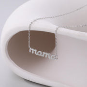 925 Sterling Silver "Mama" Necklace with Zircon