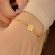 Sterling Silver Water Wave Square Geometry Bracelet – Gold-Plated Fashion Jewelry