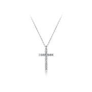 Faith & Elegance: 925 Silver Cross Pendant Necklace with Zircon