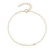 925 Sterling Silver Gold-Plated Cross Chain Bracelet