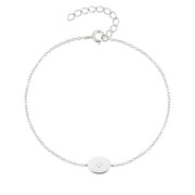 925 Sterling Silver Gold-Plated Chain Bracelet with Oval Zircon Star Pendant