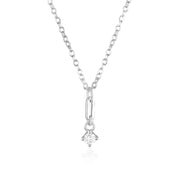 925 Silver Necklace for Women Real 925 Sterling Silver Small Zircon Pendant Gold Plated Chain Necklace