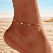 925 Sterling Silver Twist Wave Link Chain Anklet