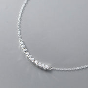 925 Sterling Silver Geometric Gold-Plated Bead Charm Anklet