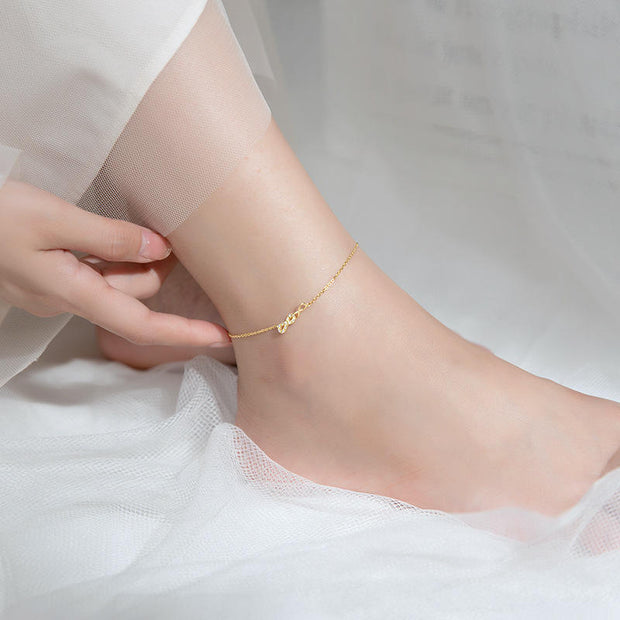 925 Sterling Silver Infinity Diamond Gold Plated Anklets