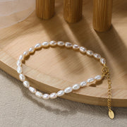 Sterling Silver Freshwater Pearl Bracelet – Gold-Plated Fashion Jewelry for Women