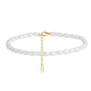 925 Sterling Silver Summer Beach Anklet with Freshwater Pearls