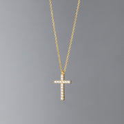 Faith & Elegance: 925 Silver Cross Pendant Necklace with Zircon