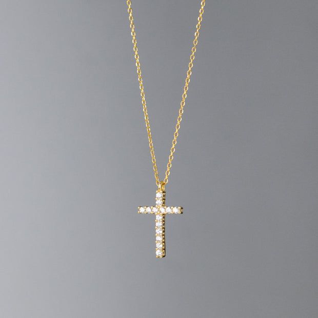 Faith & Elegance: 925 Silver Cross Pendant Necklace with Zircon