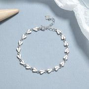 925 Sterling Silver Heart Chain Charm Bracelet