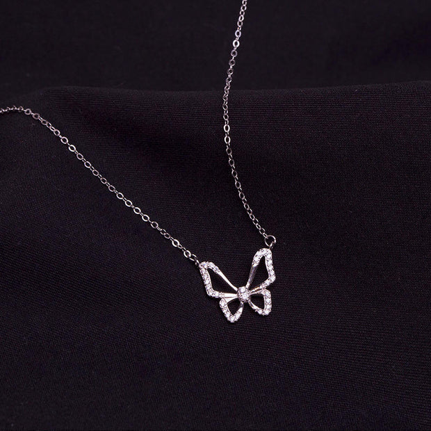 Butterfly Bliss: 925 Sterling Silver Butterfly Necklace