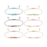 Sterling Silver Natural Gemstones Thread String Bracelet