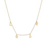 925 Sterling Silver 'Love' Letter Necklace with Gold Plated Chain