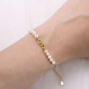 925 Sterling Silver Chain and Pearl Bracelet for Women and Girls