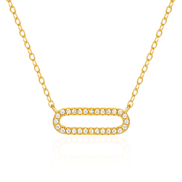 Sterling Silver Rectangle Paperclip Necklace