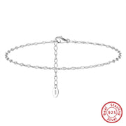 925 Sterling Silver Beach Anklet with Simple Elegant Chain