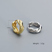 Sterling Silver Irregular Twist Gold Plated Hoop Earrings