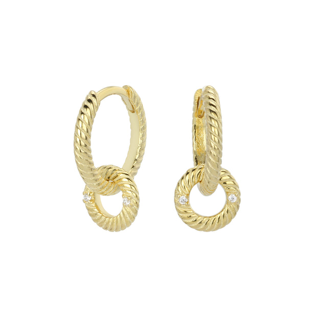 Sterling Silver Double Twisted Hoop Earrings