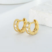 Sterling Silver Thick Hoop Vintage Gold Plated Earrings Piercing