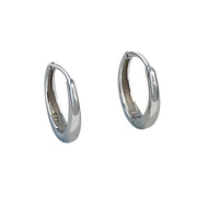 Sterling Silver Plain Simple Round Jewelry 12mm/14mm Gold Plated Hoop Earrings