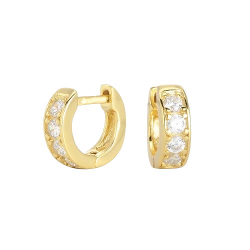 Sterling Silver Thick Hoop Vintage Gold Plated Earrings Piercing